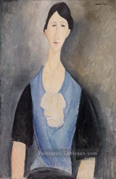 jeune femme en bleu Amedeo Modigliani Peinture à l'huile